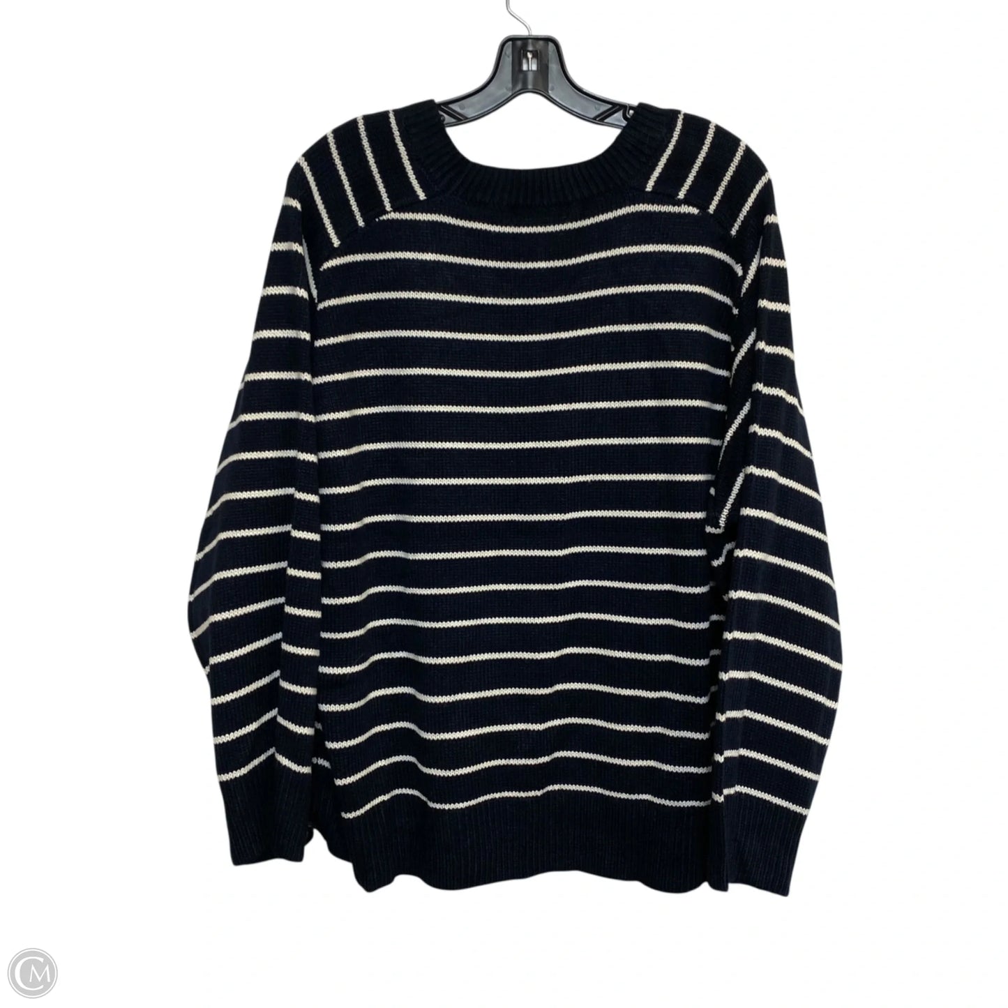 Sweater By Tahari In Blue & White, Size: 3x