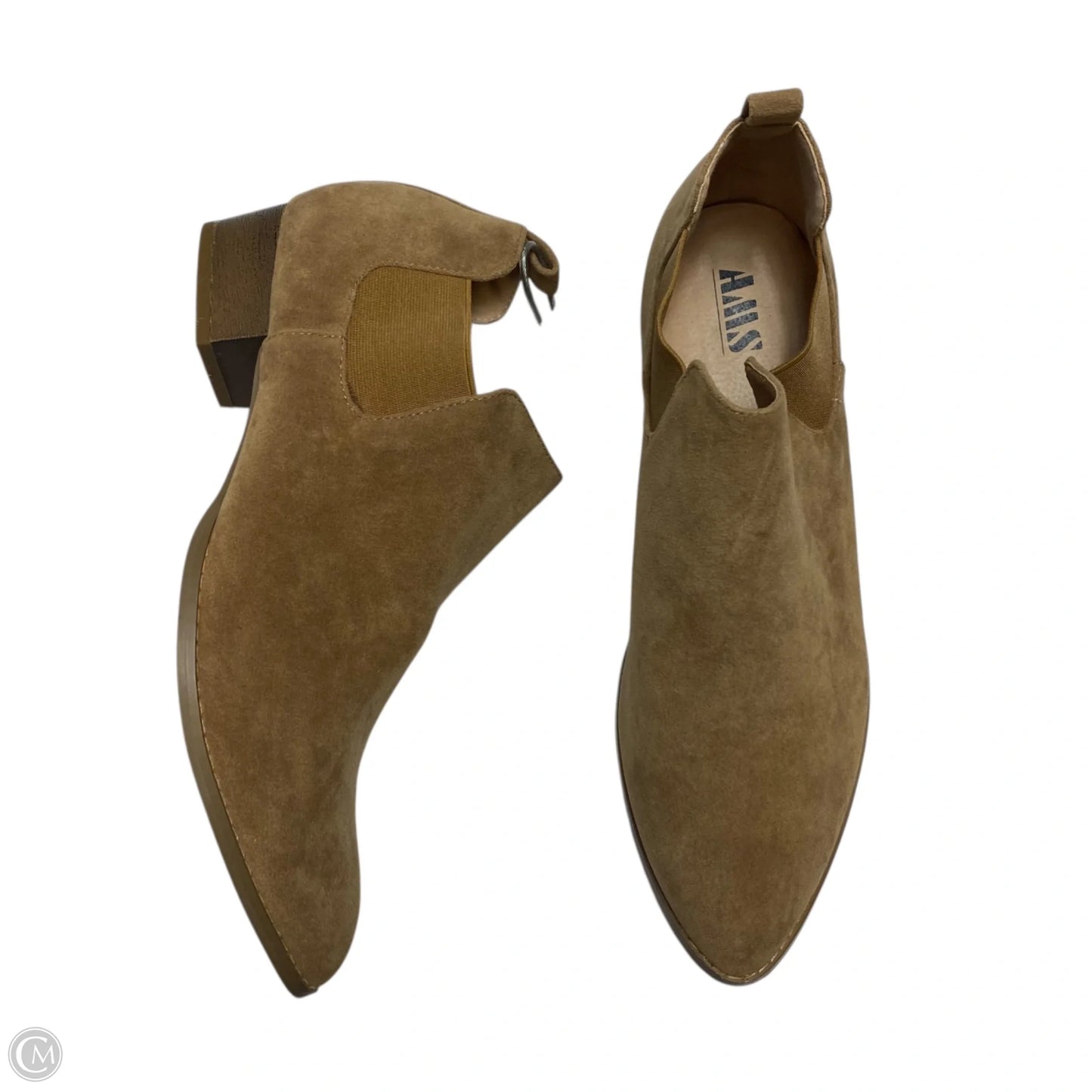 Boots Ankle Flats By Ams In Tan, Size: 11