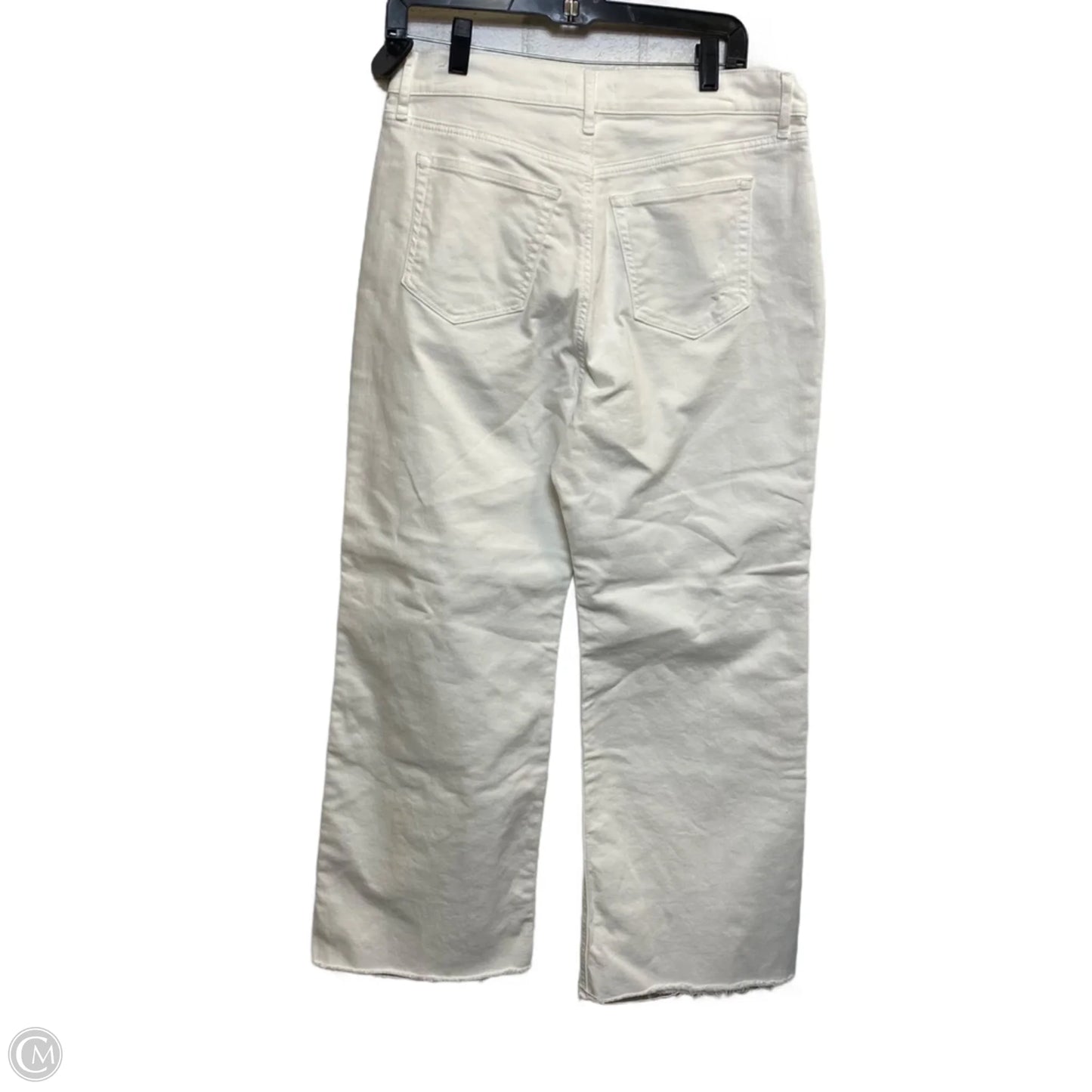 Jeans Cropped By Loft In White Denim, Size: 12