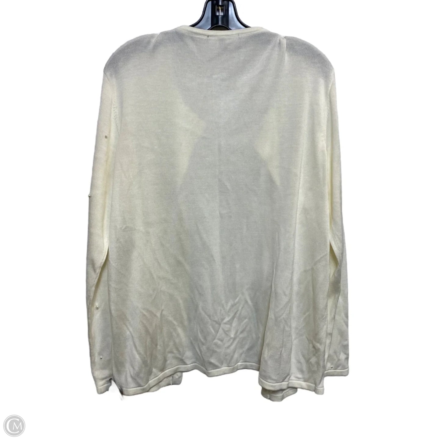 Sweater Cardigan By Clothes Mentor In Cream, Size: Xl