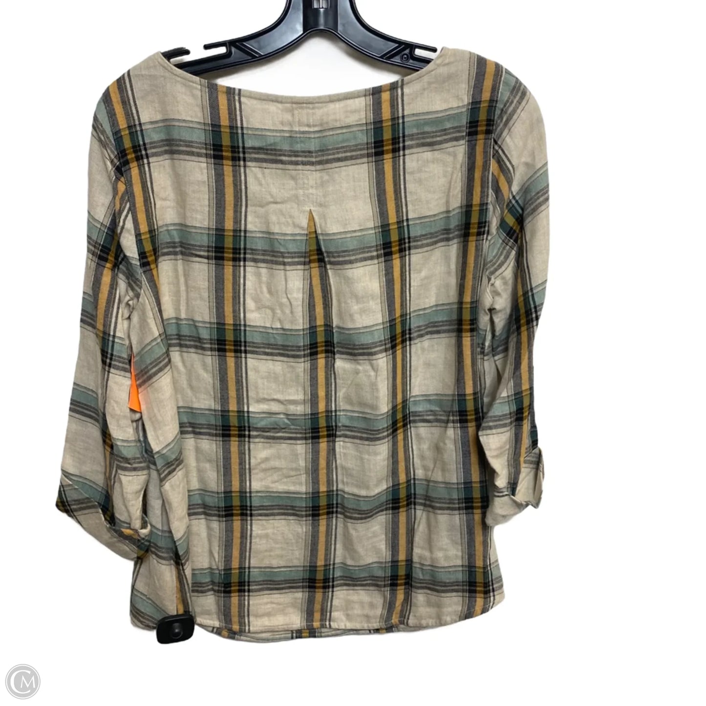 Top 3/4 Sleeve By J. Jill In Green & Tan, Size: Xs