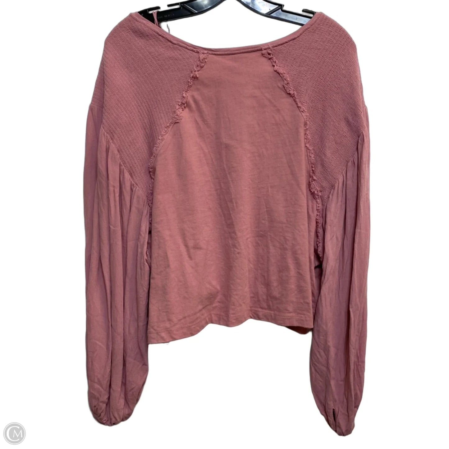 Top Long Sleeve By Free People In Pink, Size: S