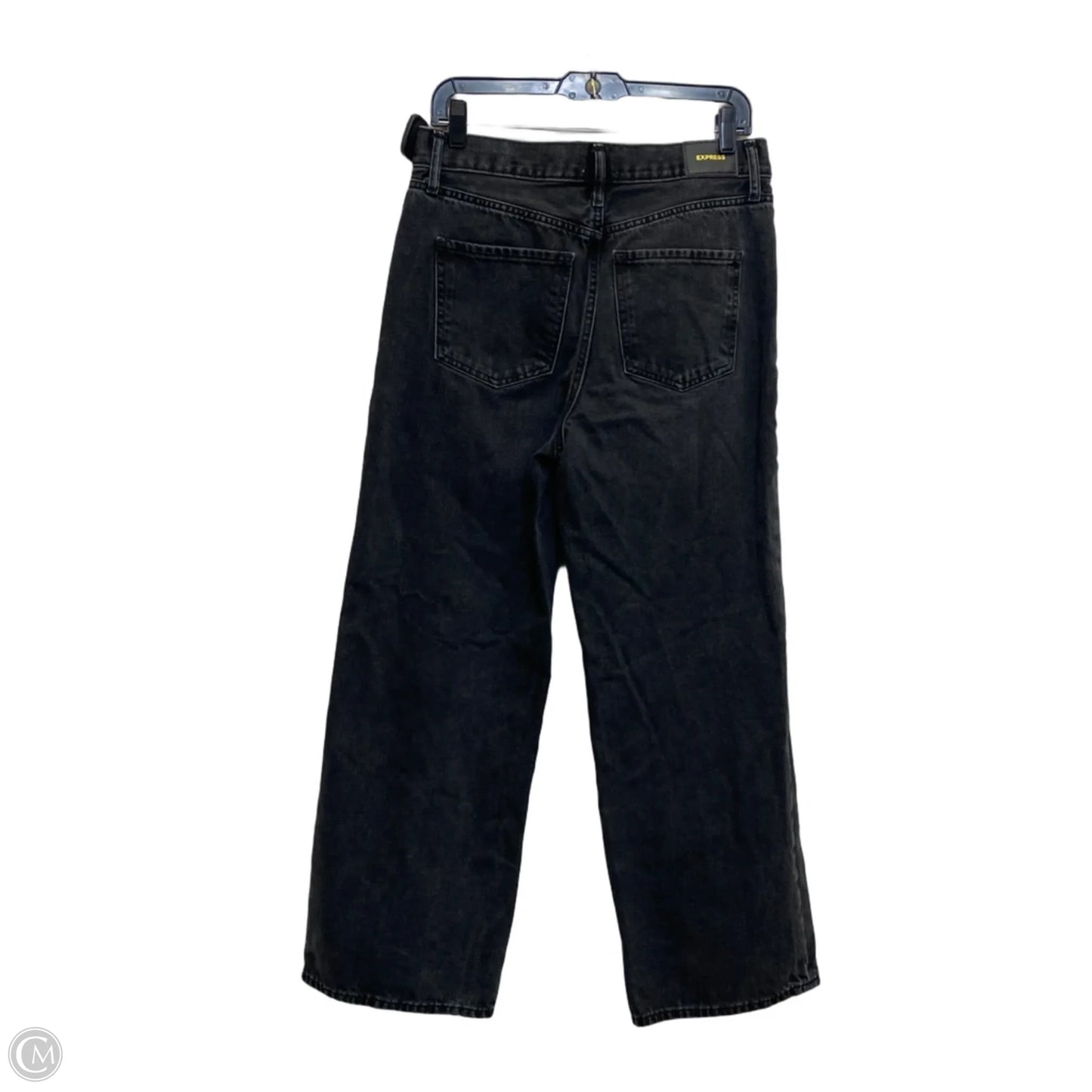 Jeans Straight By Express In Black Denim, Size: 8
