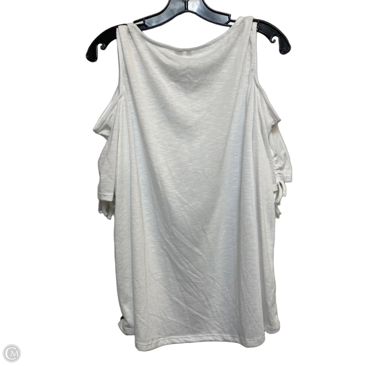 Top Short Sleeve By Cato In White, Size: 1x