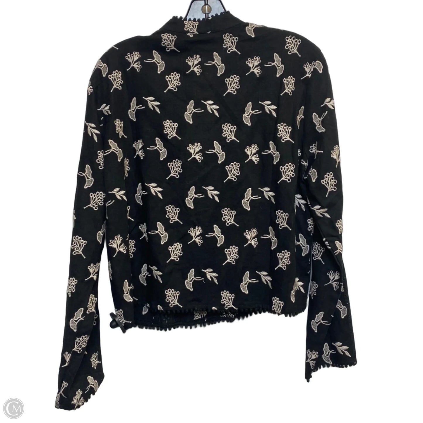 Top Long Sleeve By Industry In Black & Cream, Size: L