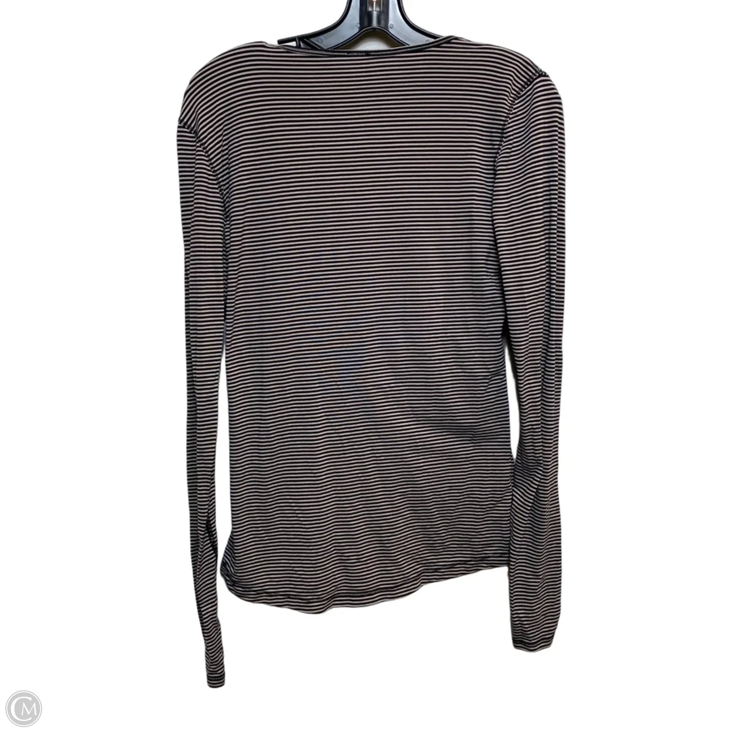 Athletic Top Long Sleeve Crewneck By Lululemon In Black & Cream, Size: M