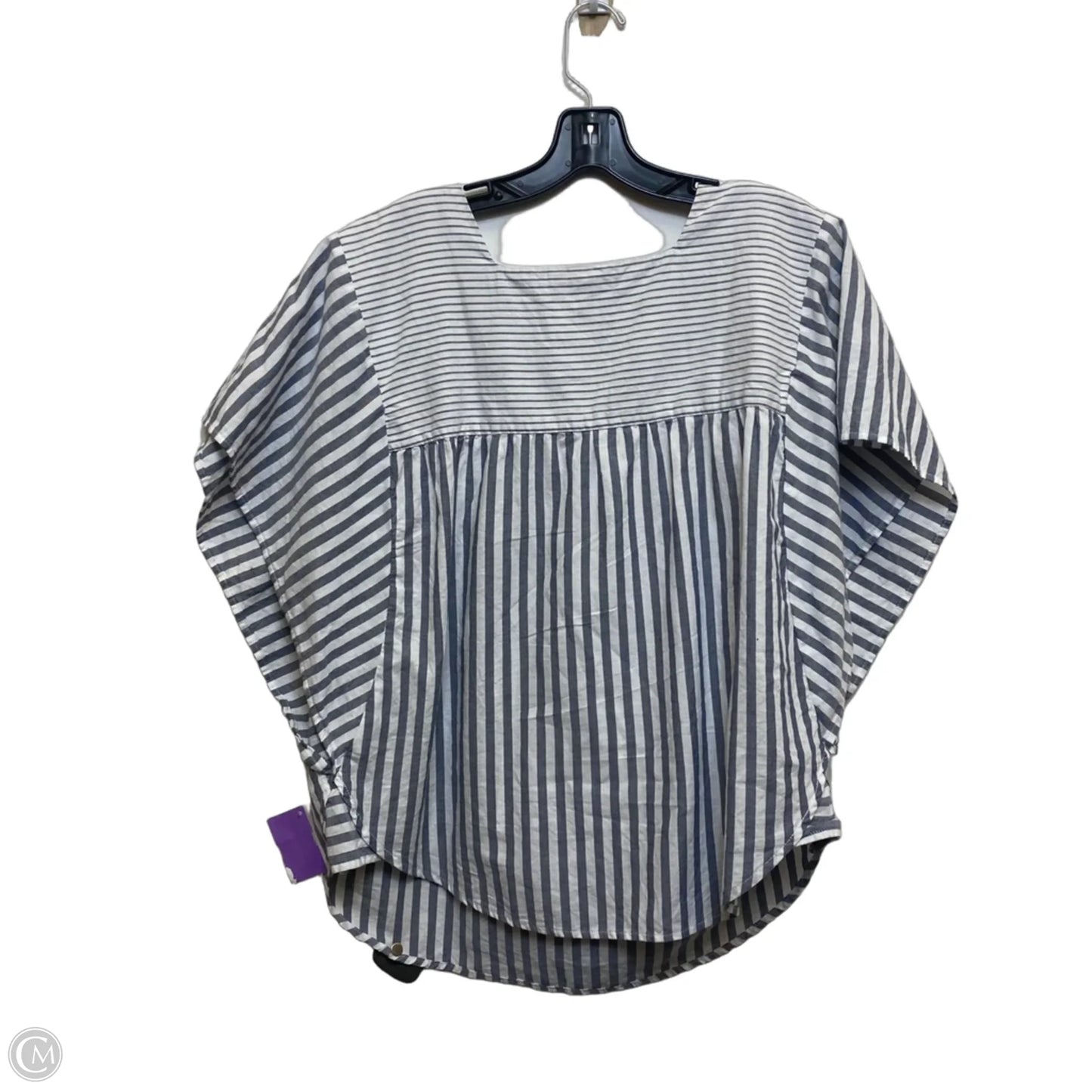 Top Short Sleeve By Velvet Heart In Blue & White, Size: L
