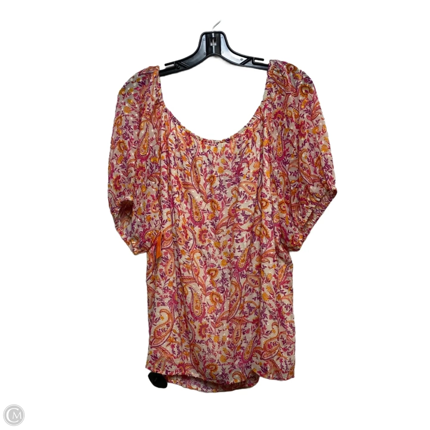 Top Short Sleeve By Clothes Mentor In Floral Print, Size: 1x