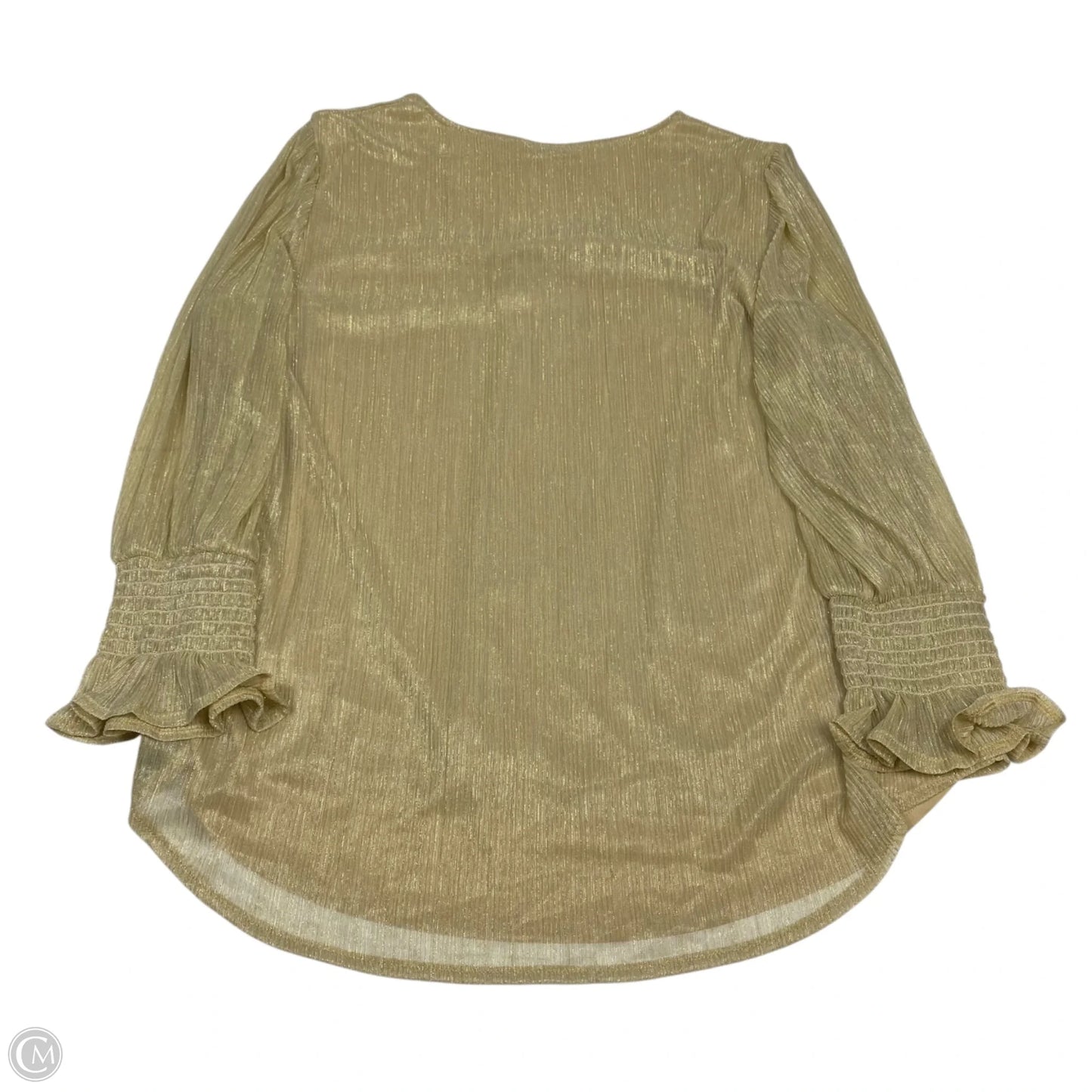 Top Long Sleeve By Cato In Gold, Size: Xl