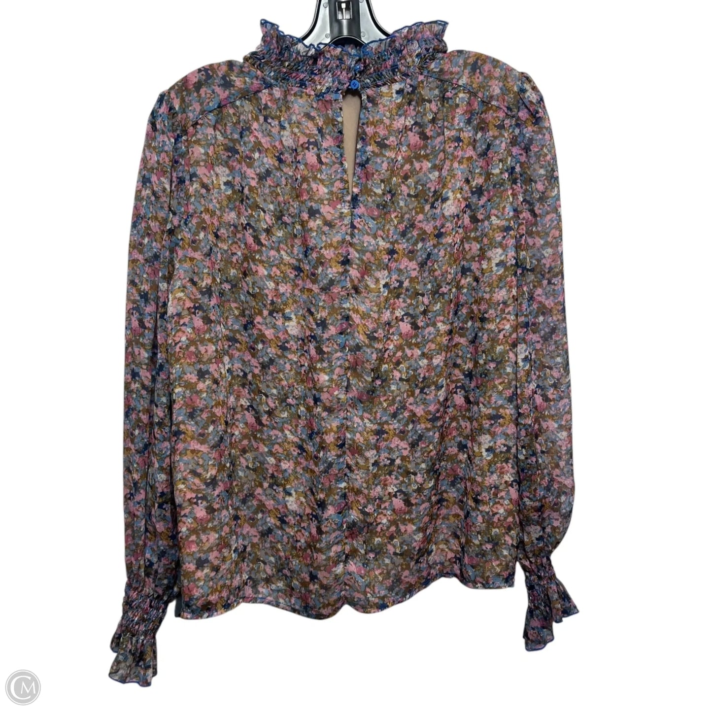 Blouse Long Sleeve By Melloday In Blue & Purple, Size: M