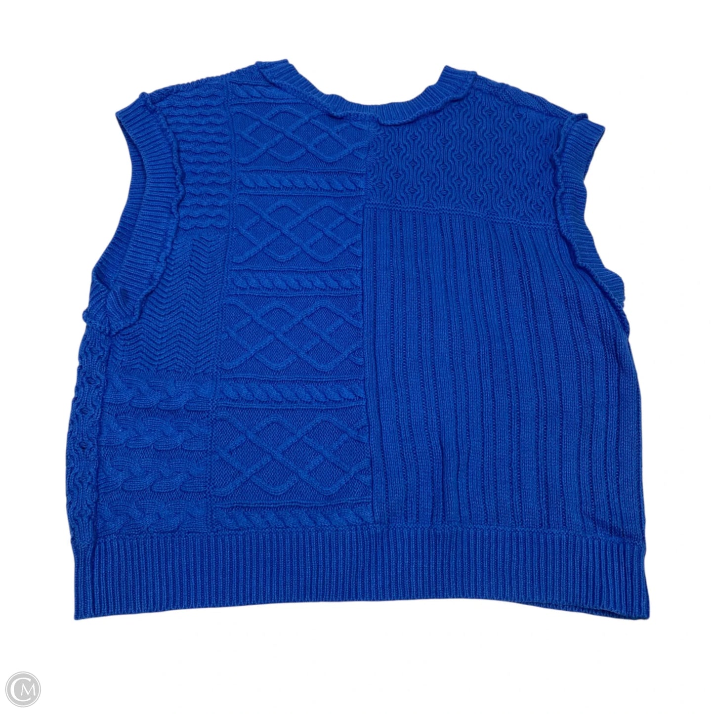 Vest Sweater By Clothes Mentor In Blue, Size: M