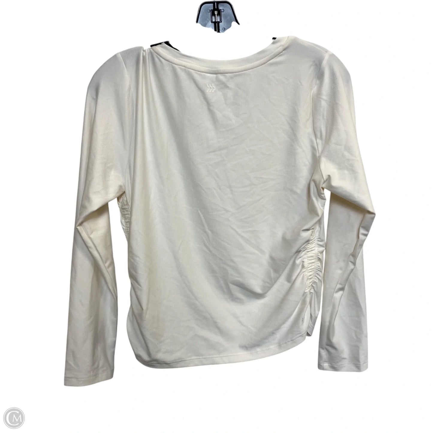 Athletic Top Long Sleeve Collar By All In Motion In Cream, Size: M