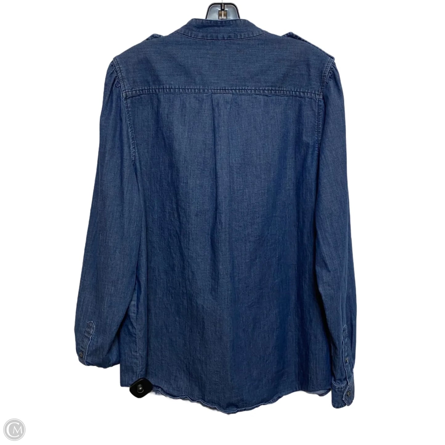Top Long Sleeve By Banana Republic In Blue Denim, Size: Xl