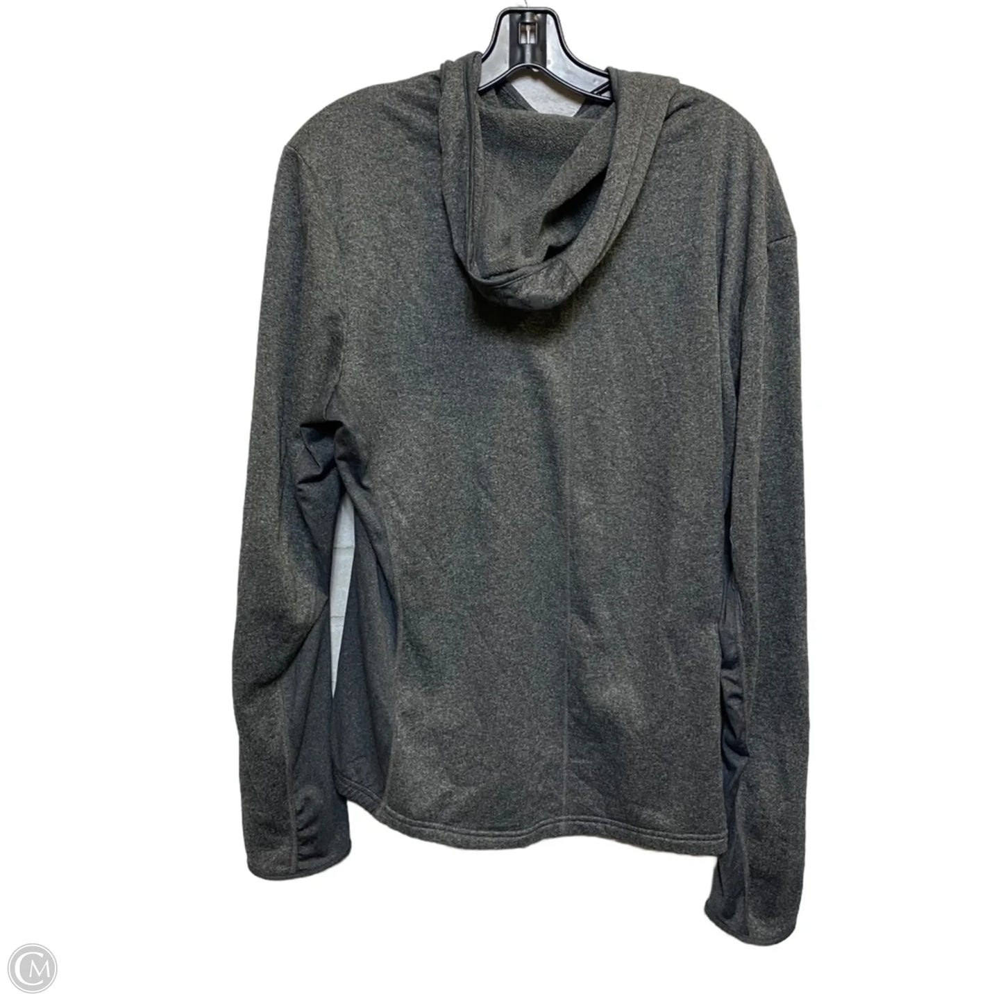 Athletic Sweatshirt Hoodie By Adidas In Grey, Size: M