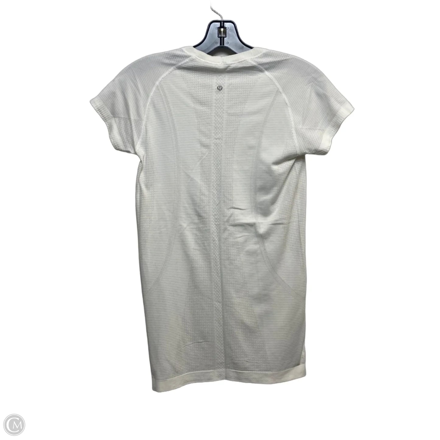 Athletic Top Short Sleeve Designer By Lululemon In White, Size: S