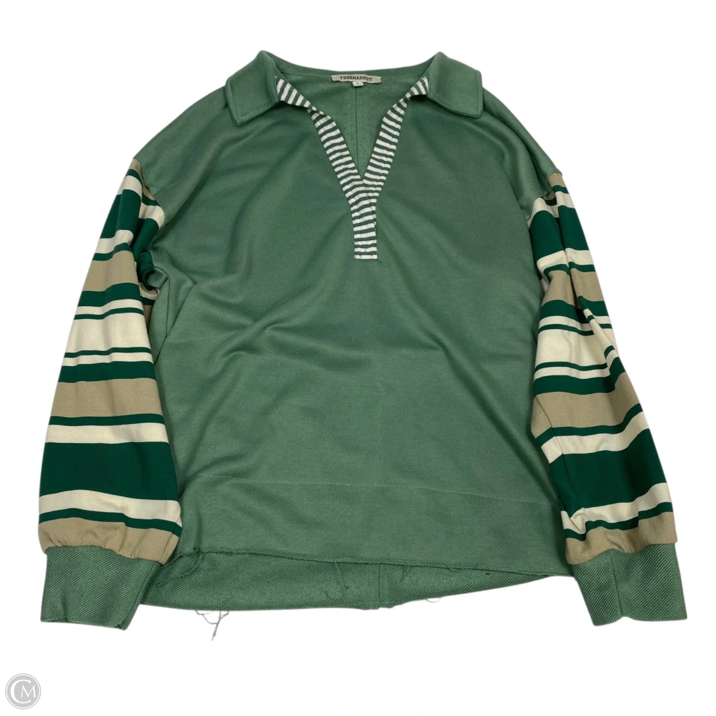 Top Long Sleeve By Free Market In Green, Size: S