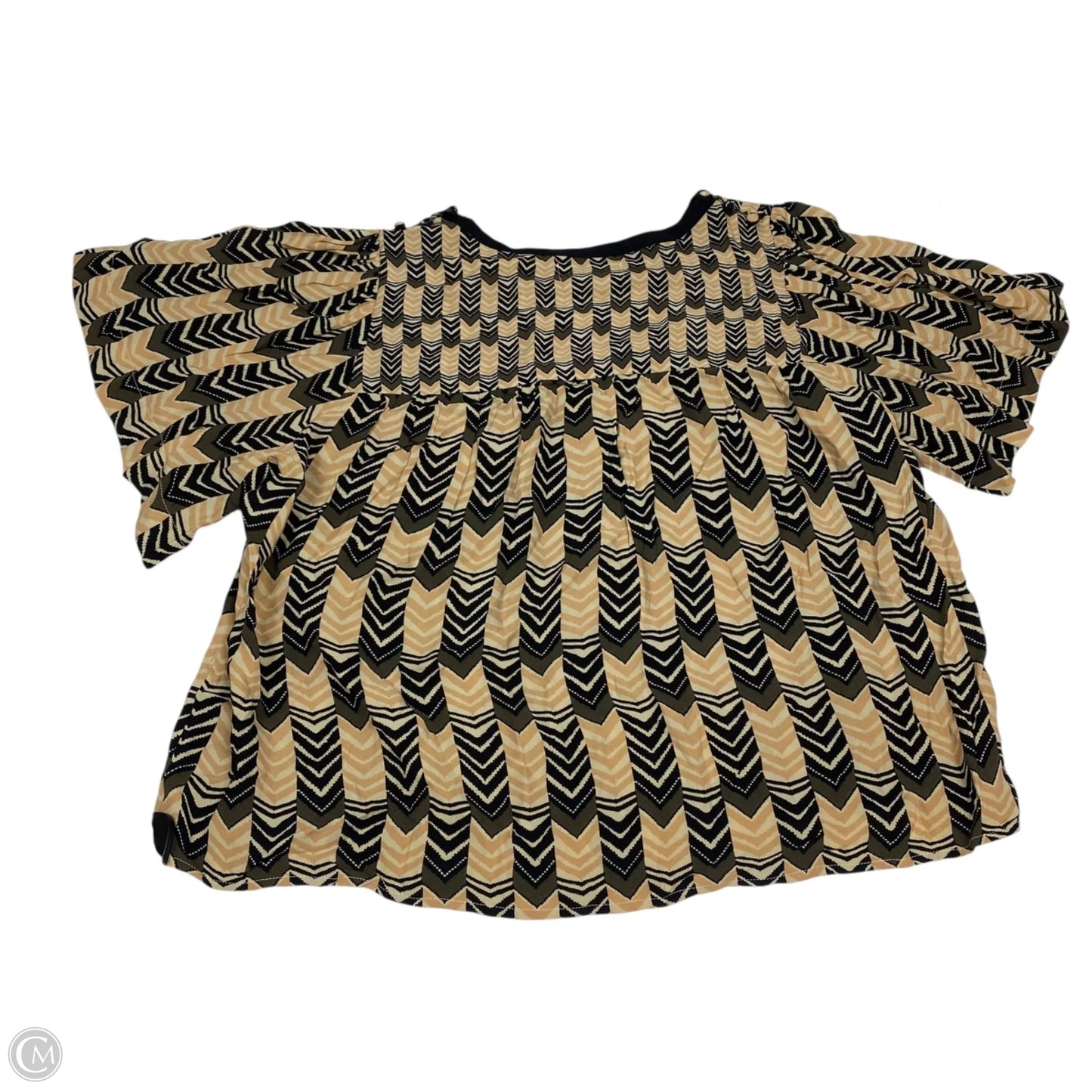 Top Short Sleeve By Velvet By Graham & Spencer In Tan, Size: M