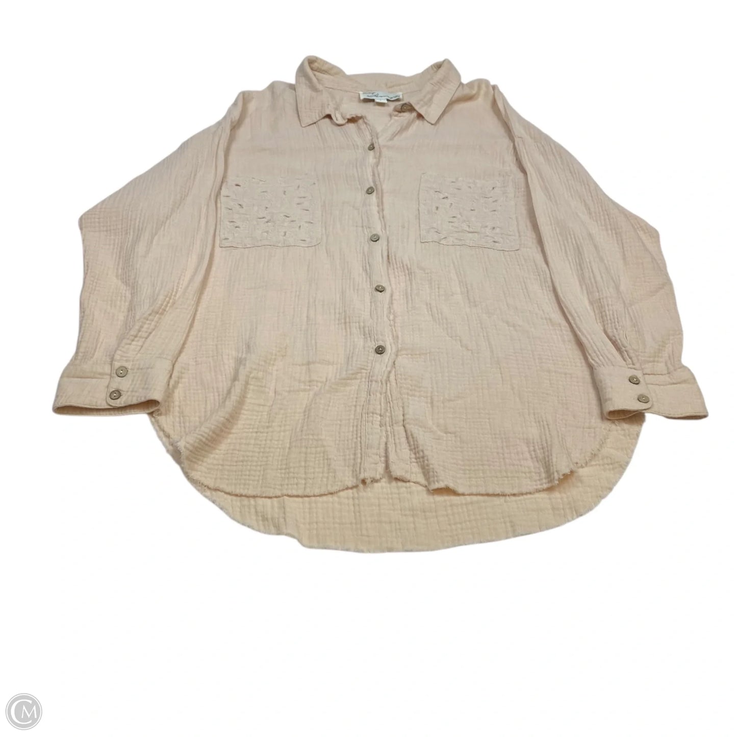 Top Long Sleeve By Vintage Havana In Tan, Size: L