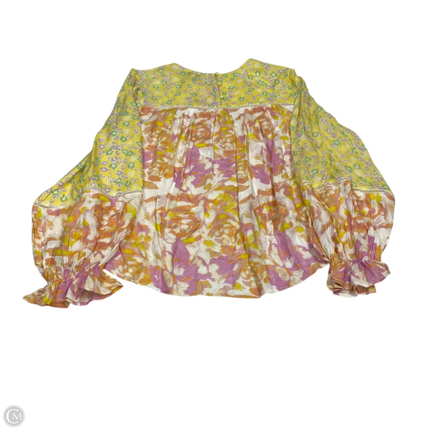 Top Long Sleeve By Fate In Orange & Yellow, Size: L