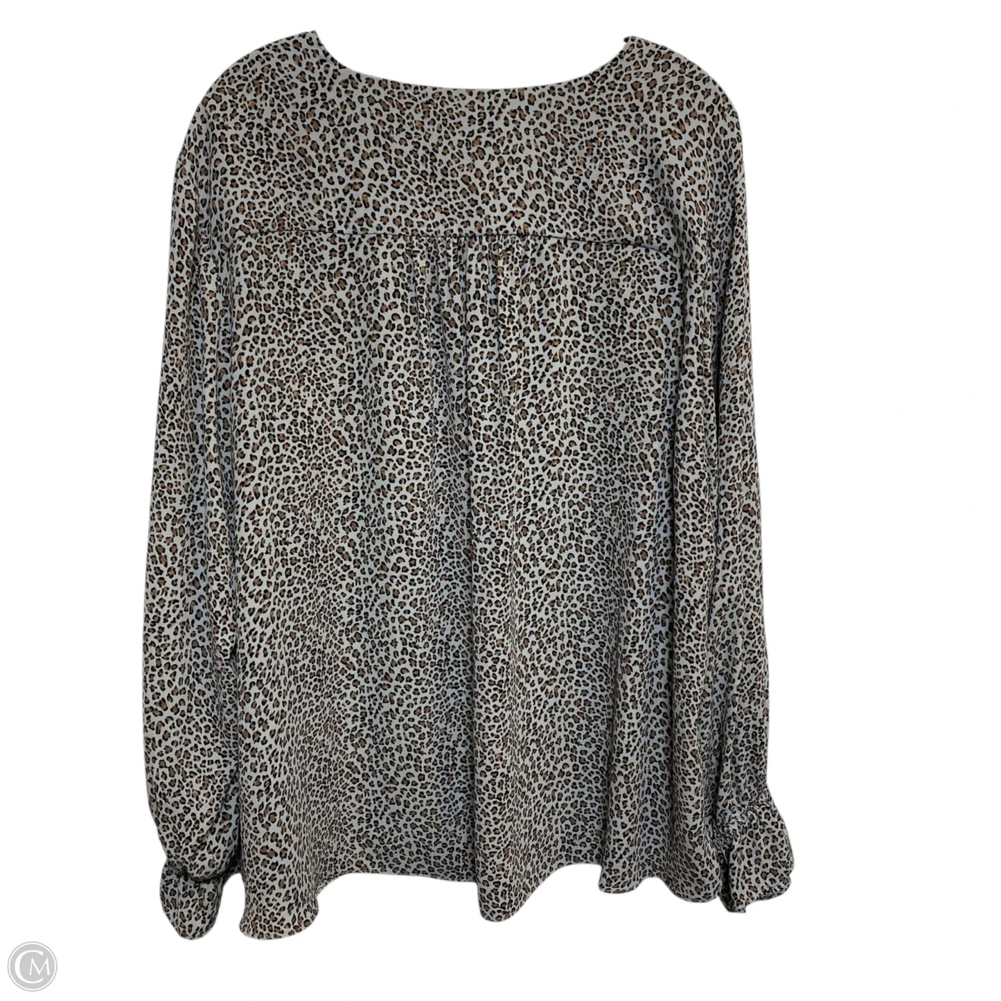 Blouse Long Sleeve By T Tahari In Brown & Grey, Size: 3x