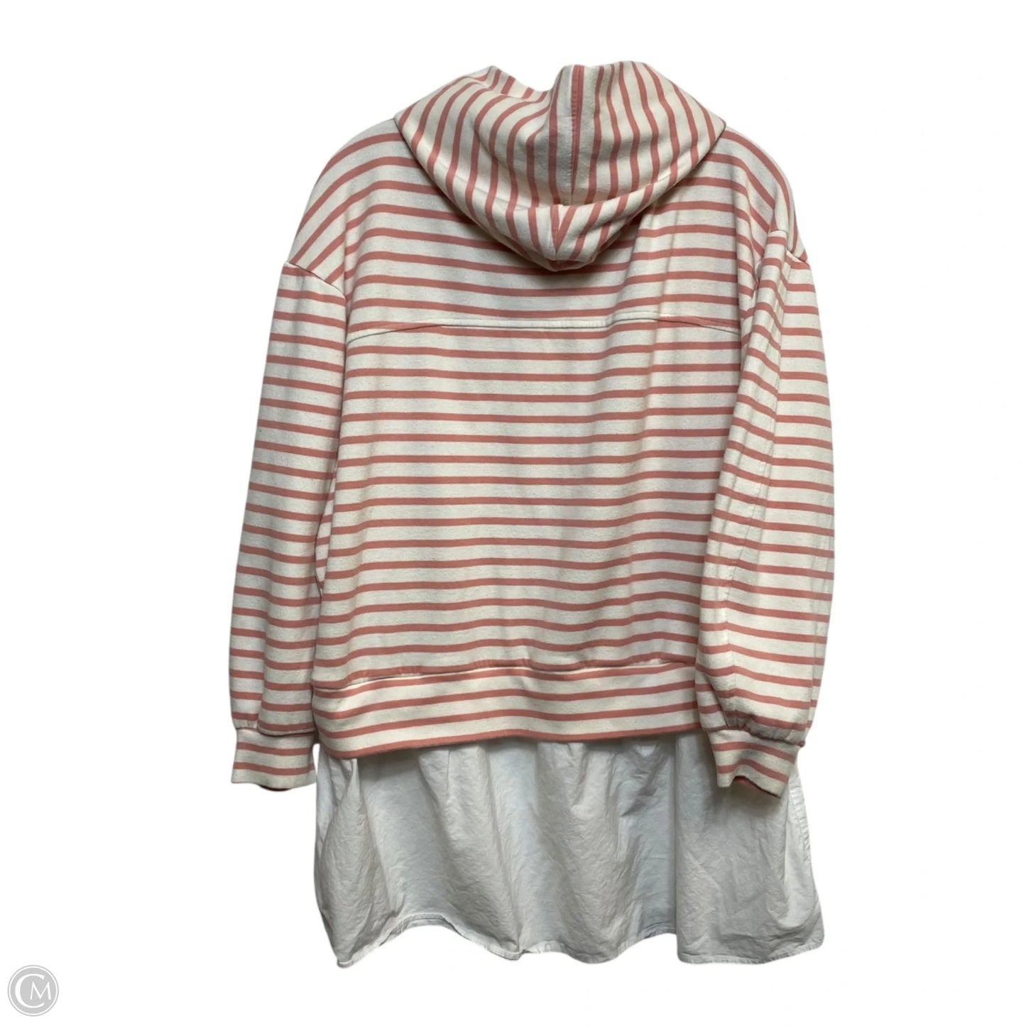 Sweatshirt Hoodie By Pilcro In Pink & White, Size: S
