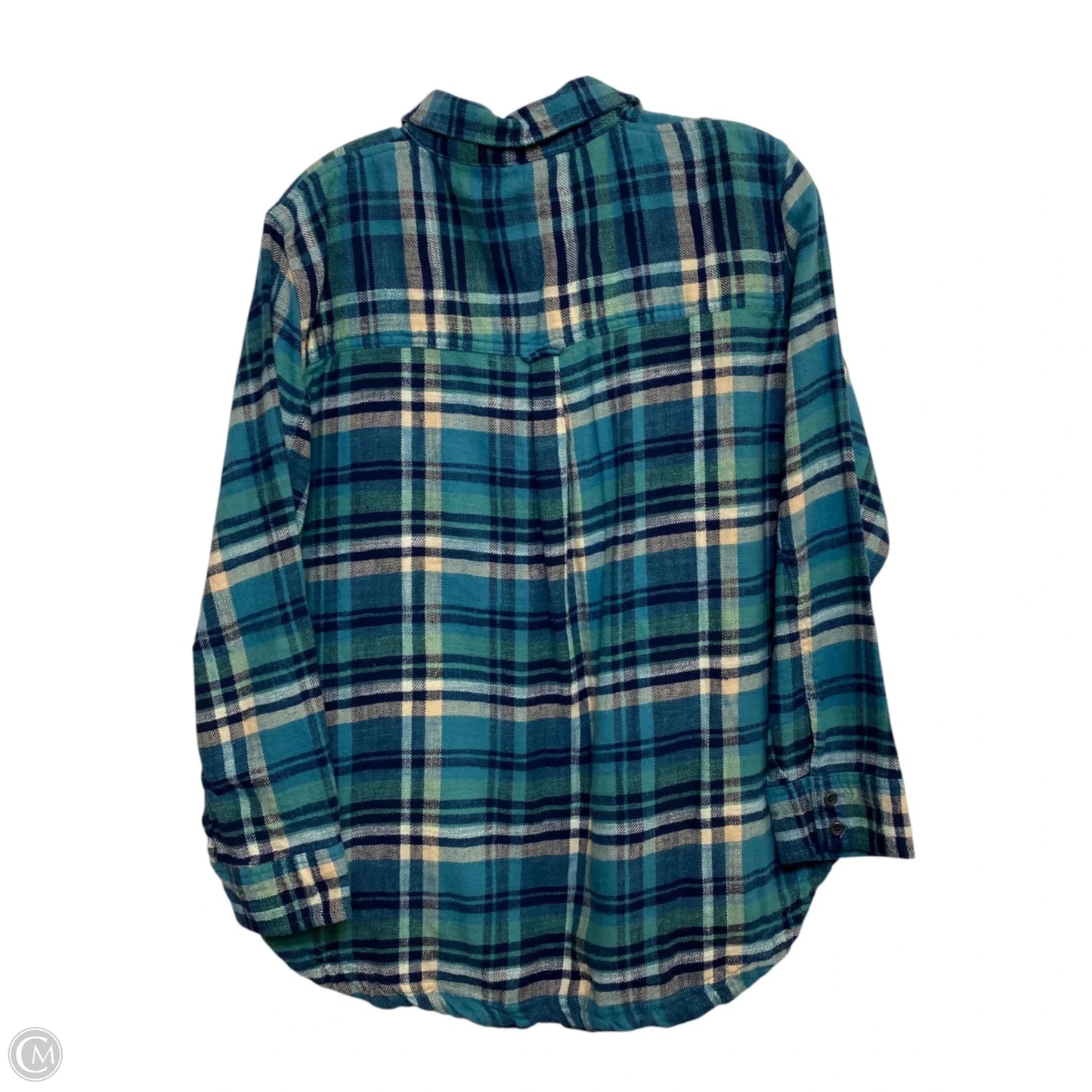 Top Long Sleeve By American Eagle In Blue & Green, Size: S