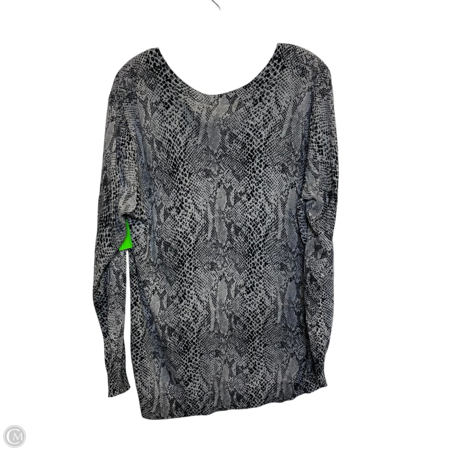 Top Long Sleeve By Michael By Michael Kors In Black & Grey, Size: Xl