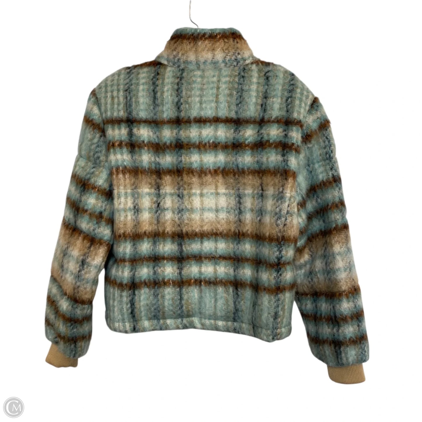 Jacket Puffer & Quilted By Anthropologie In Blue & Brown, Size: M