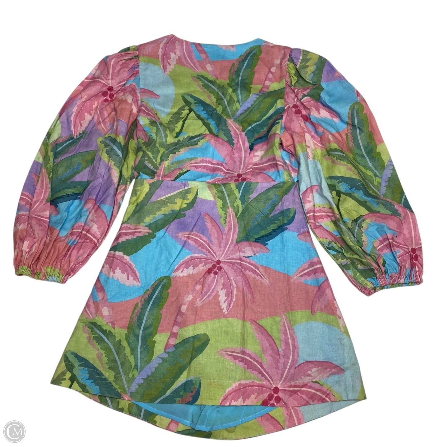 Dress Designer By Farm Rio In Blue & Pink, Size: M