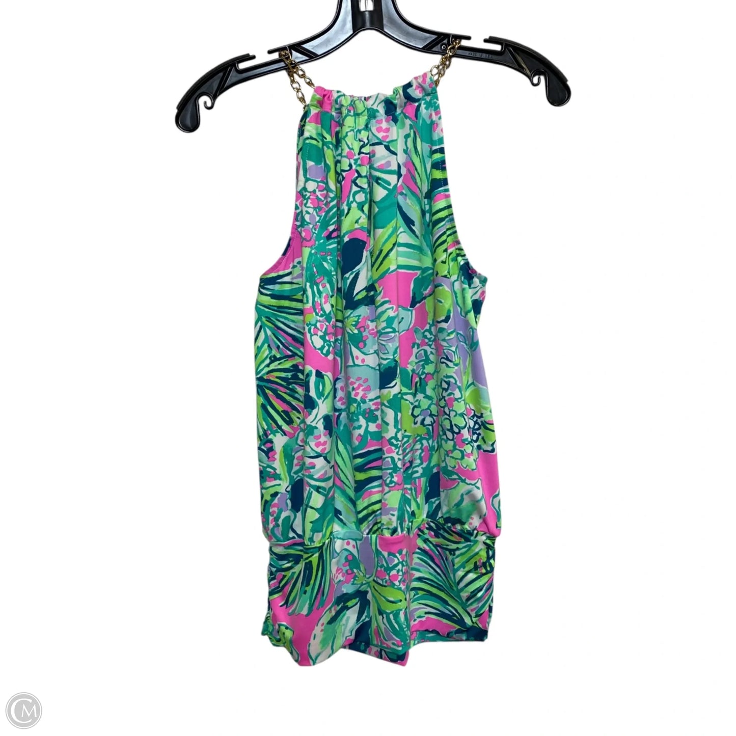 Top Sleeveless Designer By Lilly Pulitzer In Green & Pink, Size: Xs