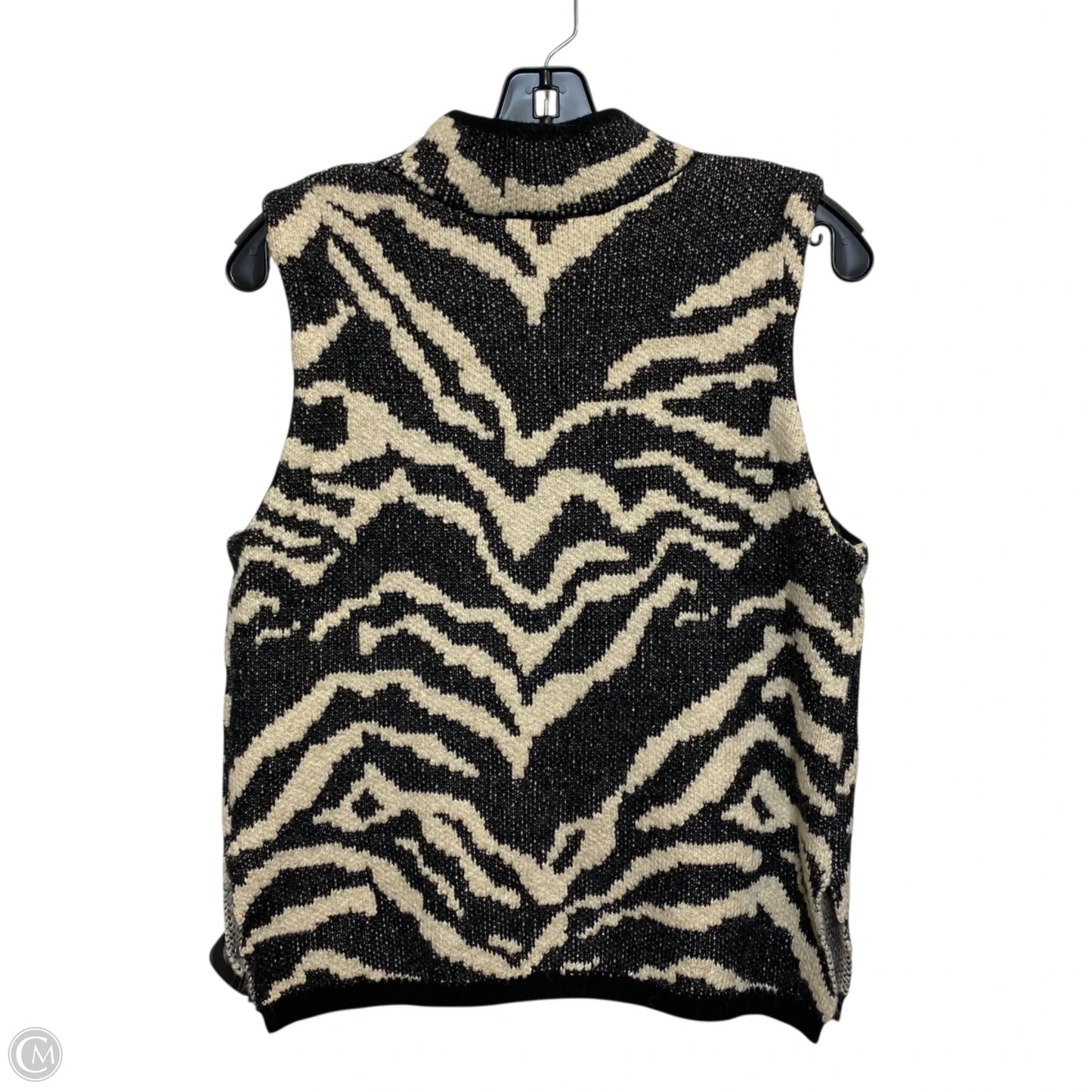 Sweater Short Sleeve By Pilcro In Black & Cream, Size: L