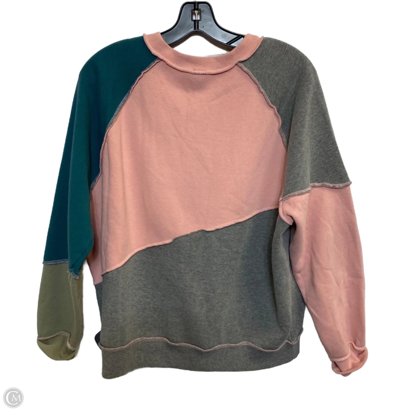 Sweatshirt Crewneck By Wild Fable In Green & Pink, Size: S
