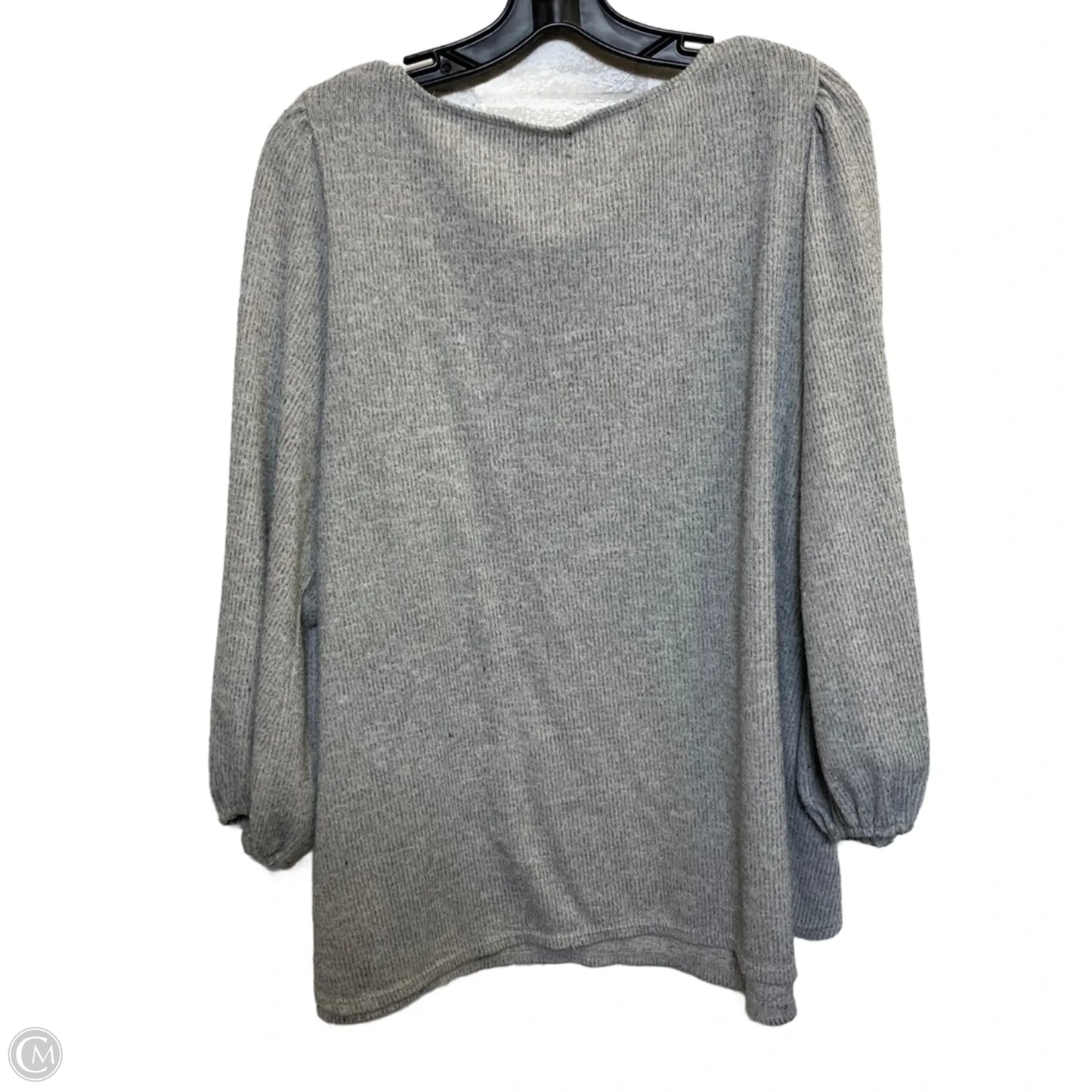 Top Long Sleeve By Max Studio In Grey, Size: 1x