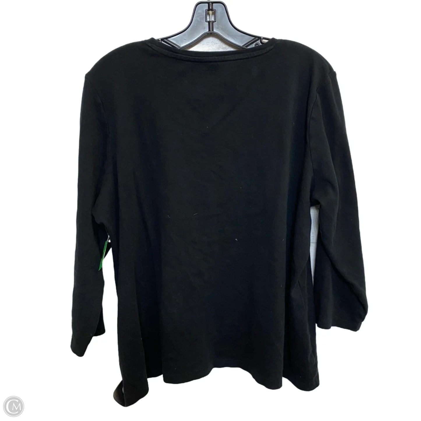 Top Long Sleeve Basic By Kim Rogers In Black, Size: Xxl