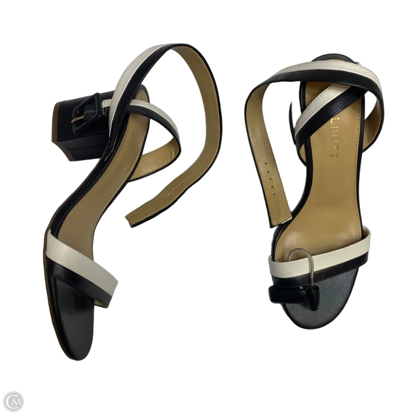 Sandals Heels Block By Talbots In Black & White, Size: 7.5