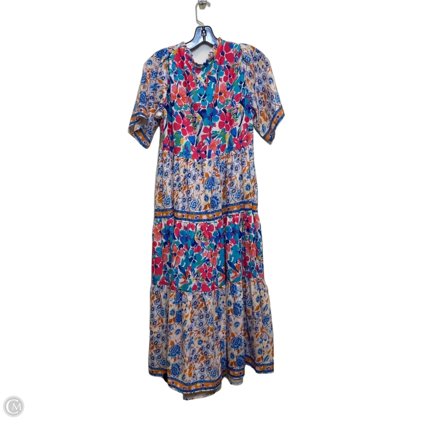 Dress Casual Midi By Clothes Mentor In Blue & Pink, Size: M