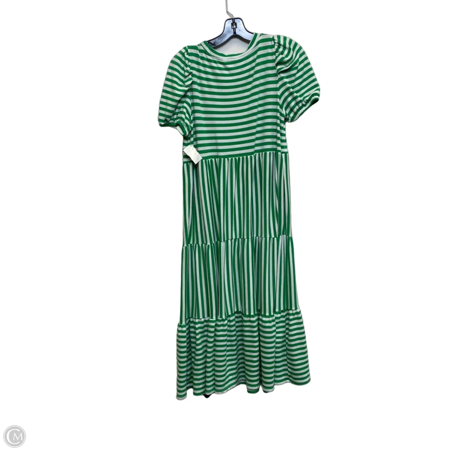 Dress Casual Midi By Crown And Ivy In Green & White, Size: S