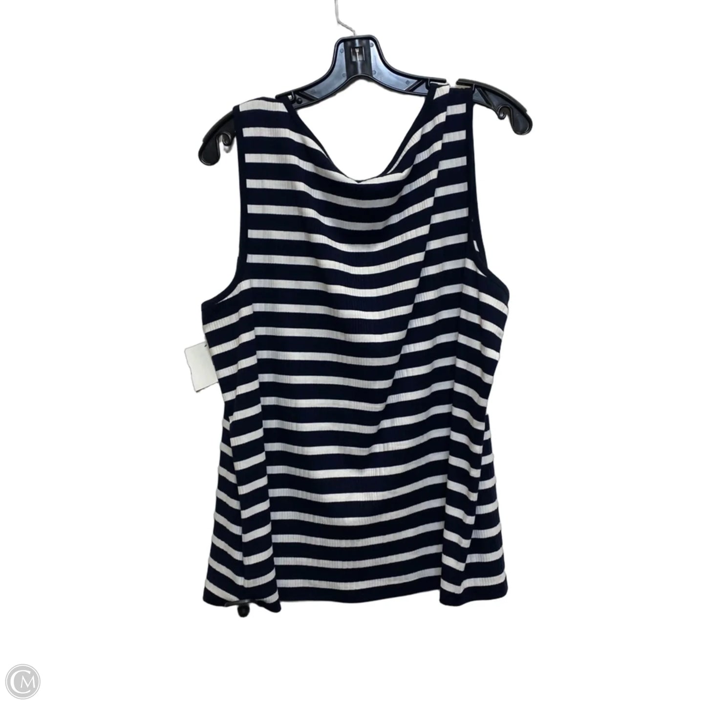 Top Sleeveless By Talbots In Blue & White, Size: 2x
