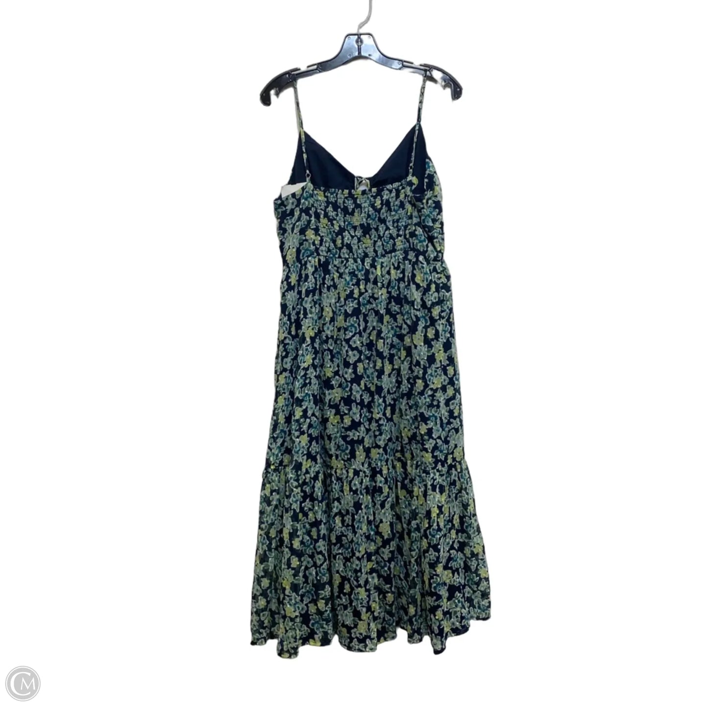 Dress Casual Midi By Loft In Blue & Green, Size: L