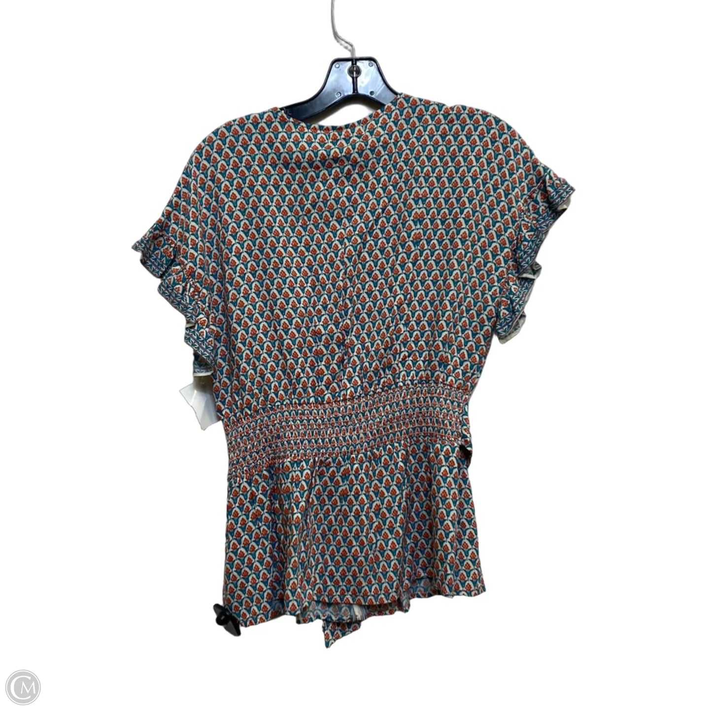 Top Short Sleeve By Max Studio In Green & Orange, Size: M