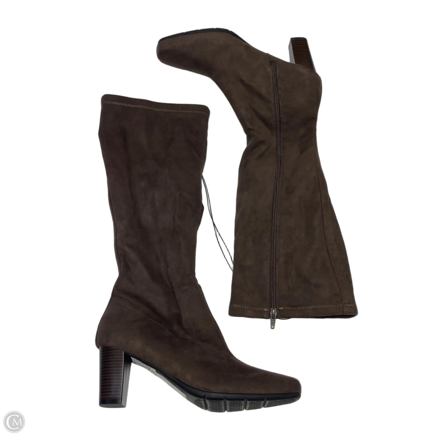 Boots Knee Heels By Aerosoles In Brown, Size: 11