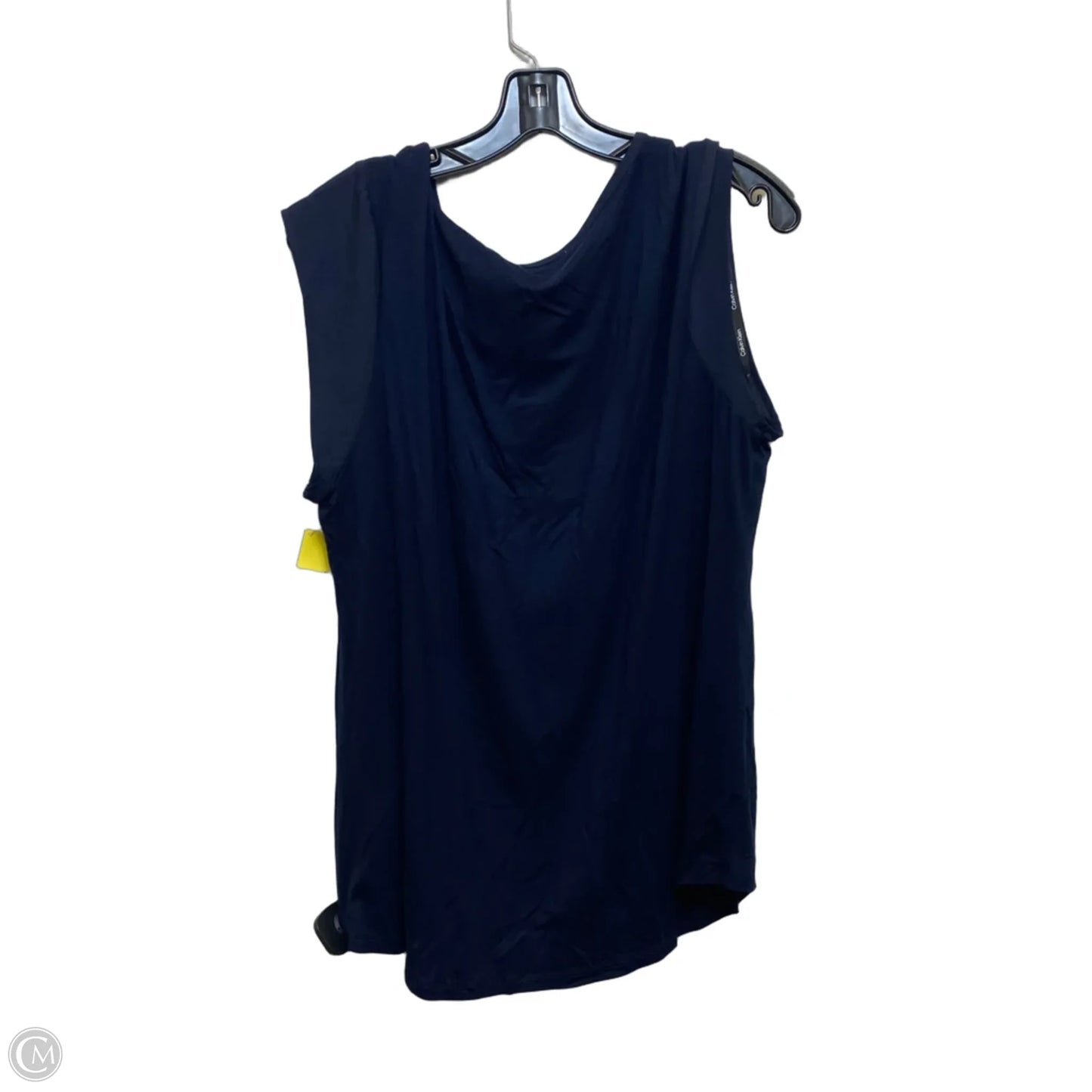 Top Short Sleeve By Calvin Klein In Navy, Size: Xl