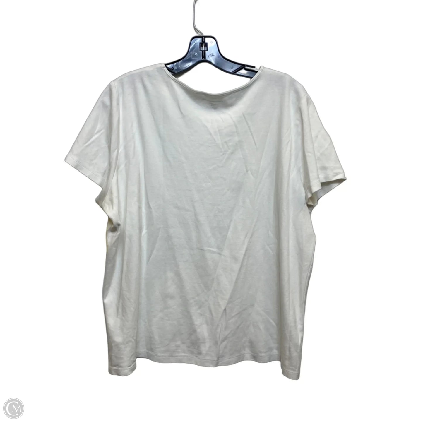 Top Short Sleeve Basic By Croft And Barrow In White, Size: 1x