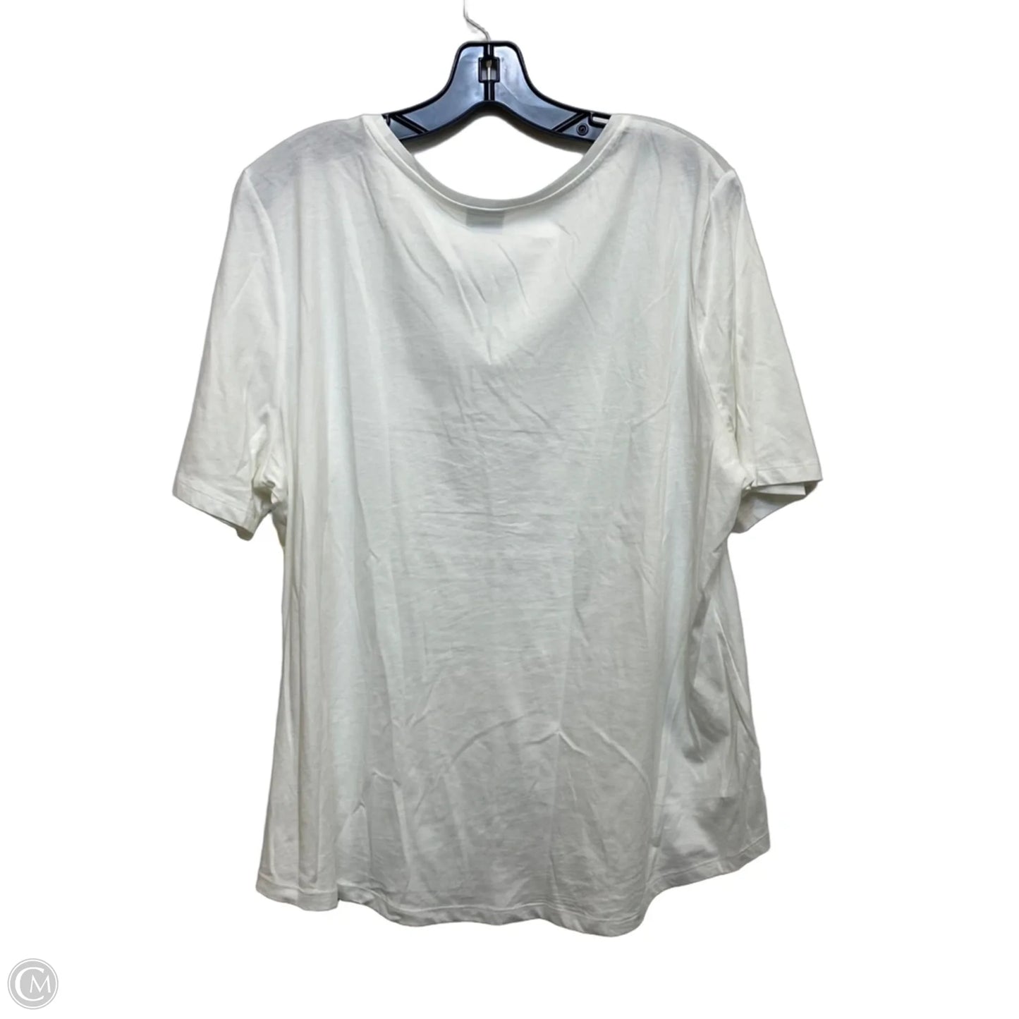 Top Short Sleeve By Chicos In White, Size: Xl