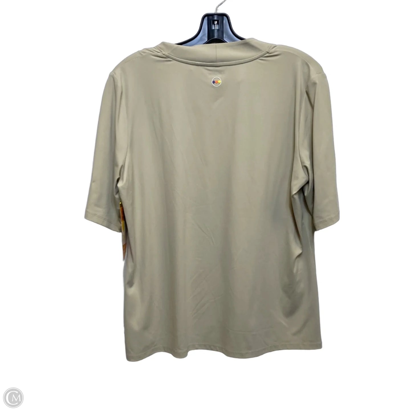 Athletic Top Short Sleeve By Swing In Tan, Size: L