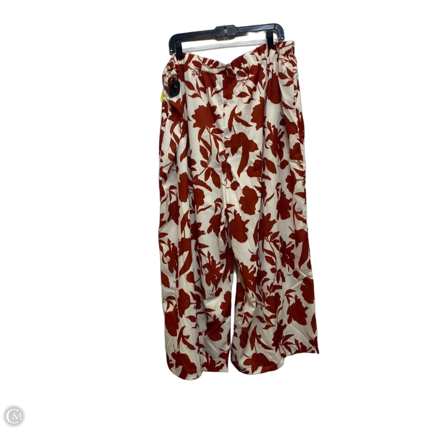 Pants Wide Leg By Emery Rose In Brown & Cream, Size: 5x
