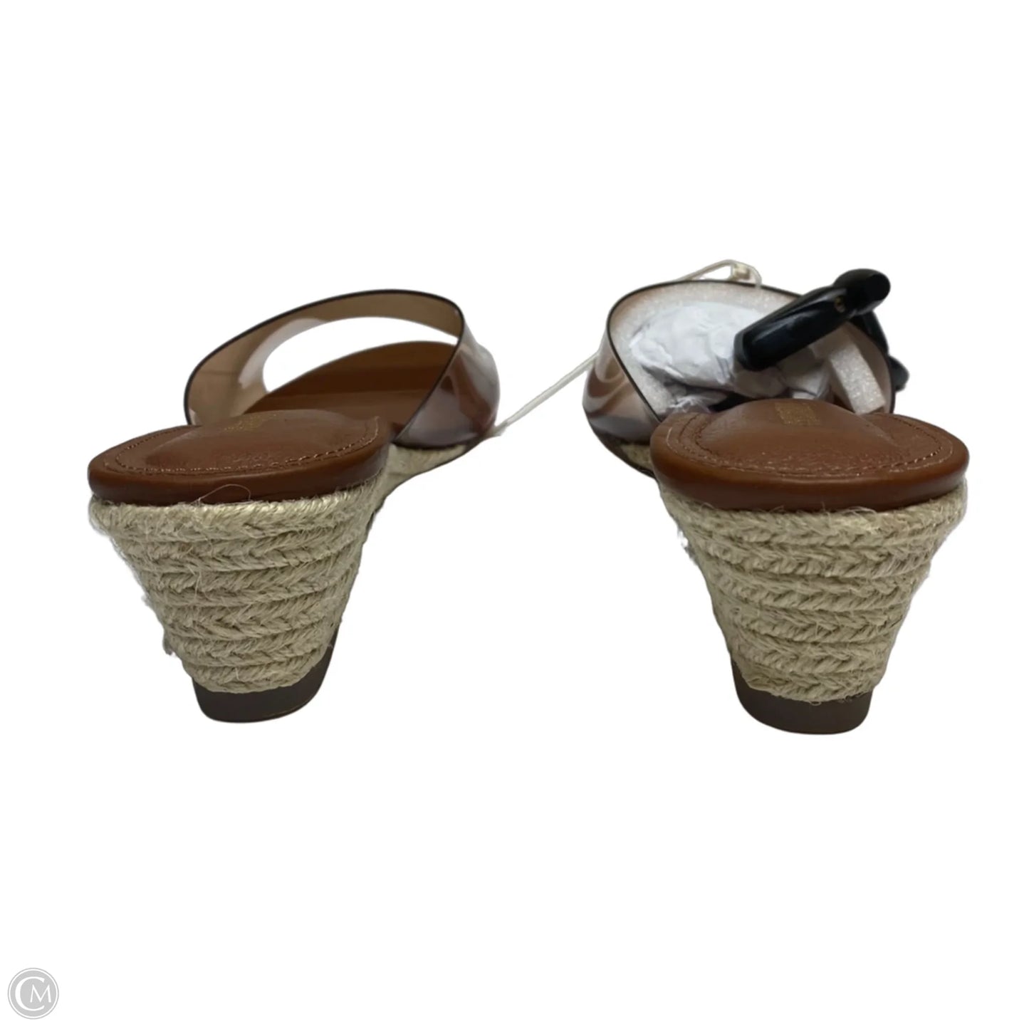Sandals Heels Wedge By Cushionaire In Brown, Size: 7.5