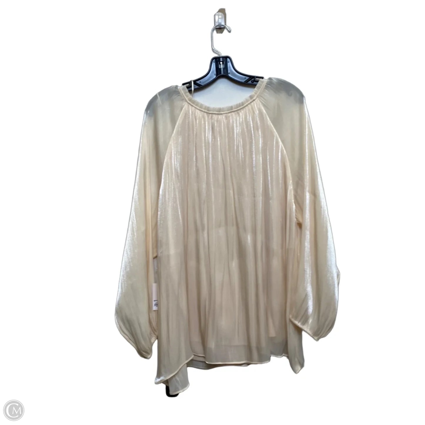 Blouse Long Sleeve By Lc Lauren Conrad In Cream, Size: 2x
