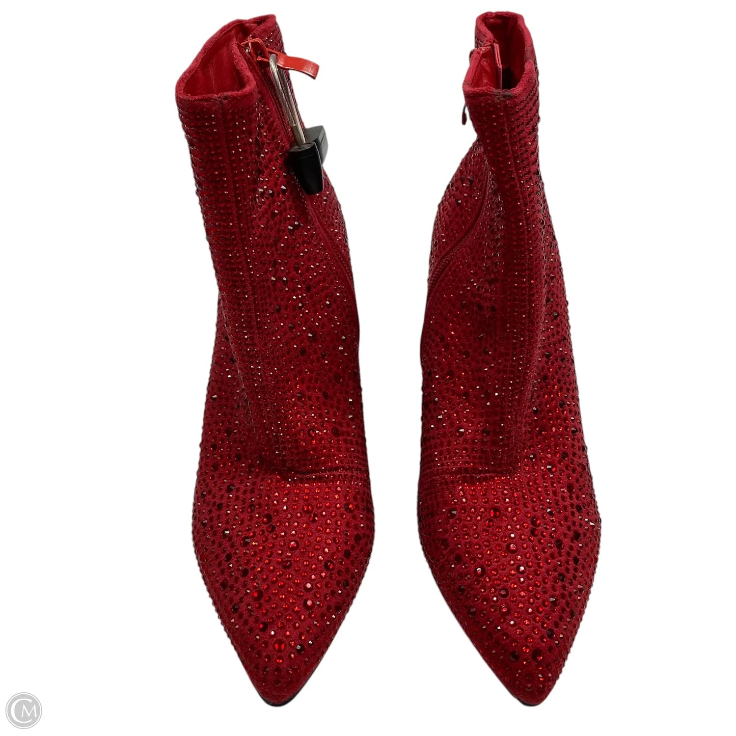 Boots Ankle Heels By Forever In Red, Size: 7.5