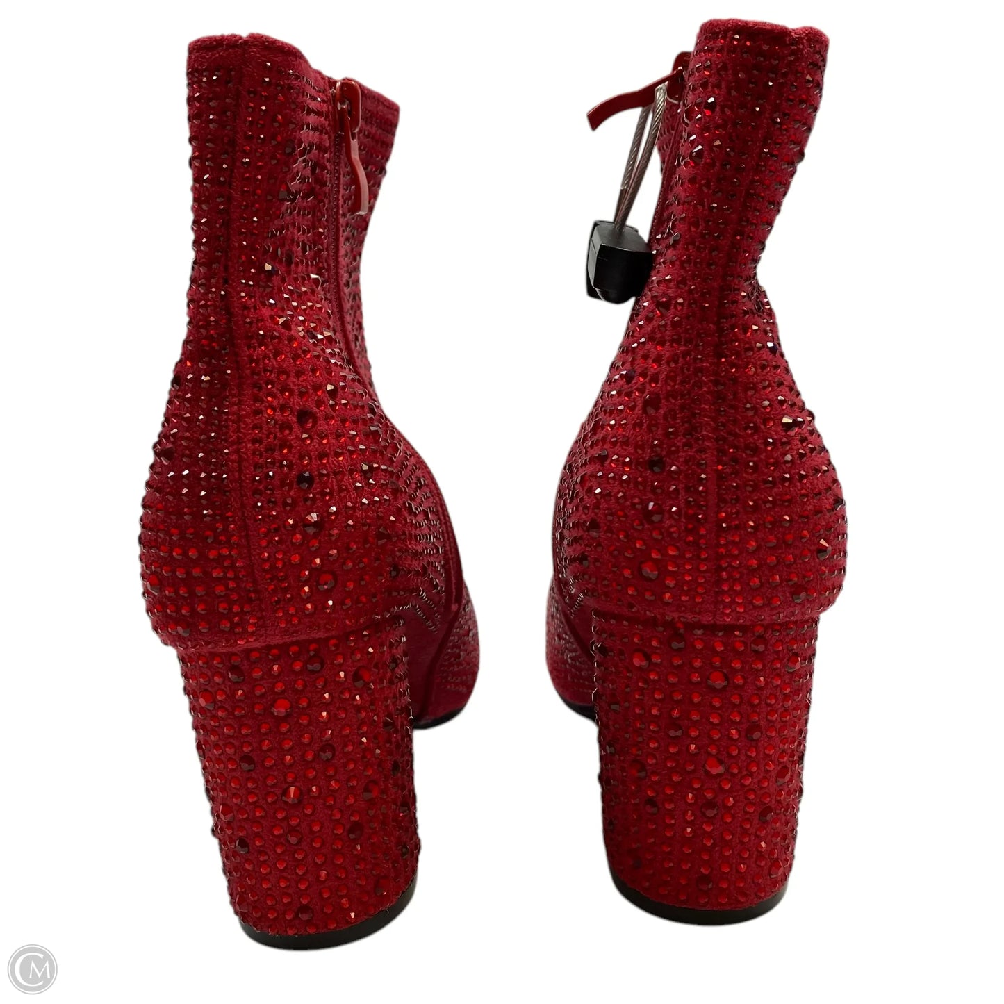 Boots Ankle Heels By Forever In Red, Size: 7.5